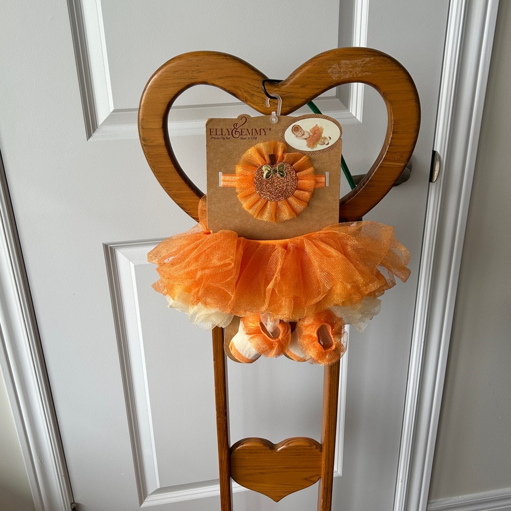 Elly & Emmy Photo Op 3 Piece Set Orange Tutu